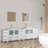 96 in. Double Sink Bathroom Vanity Combo Set in White - Decohub Home
