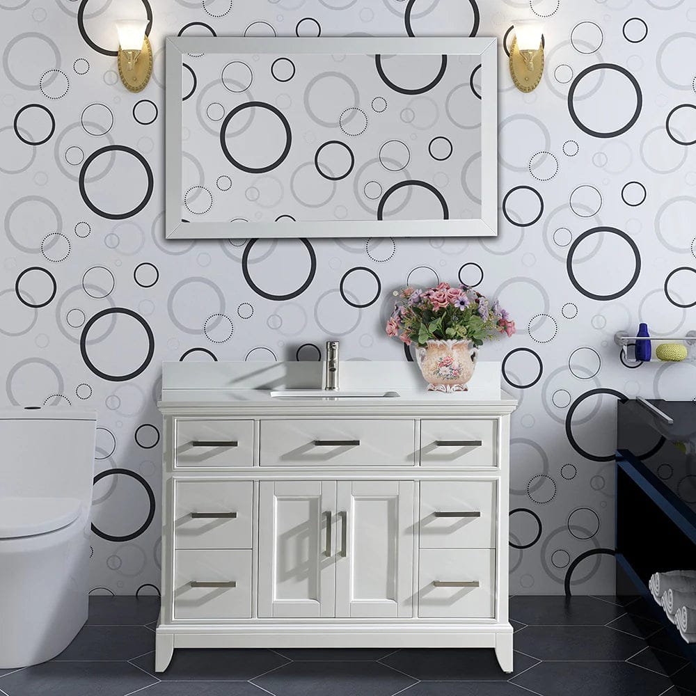 48 in. Single Sink Bathroom Vanity Set in White - Decohub Home