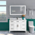 48 in. Single Sink Bathroom Vanity Set in White,Carrara Marble Stone Top - Decohub Home