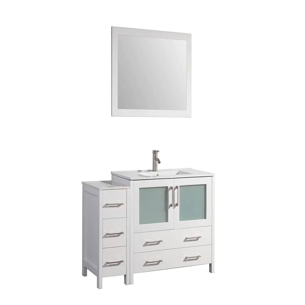 48 in. Single Sink Modern Bathroom Vanity Compact Set in White - Decohub Home