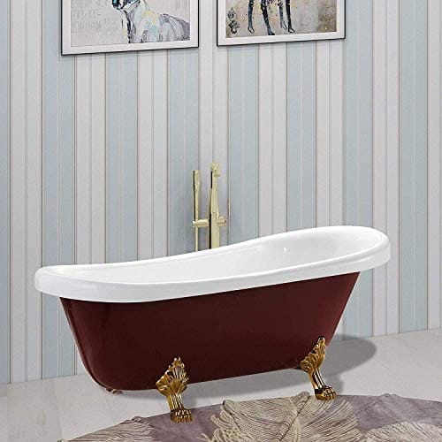 66.9x31.5 in. Freestanding Red Acrylic Bathtub