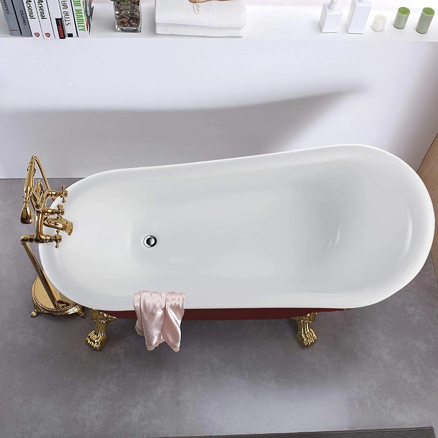 66.9x31.5 in. Freestanding Red Acrylic Bathtub