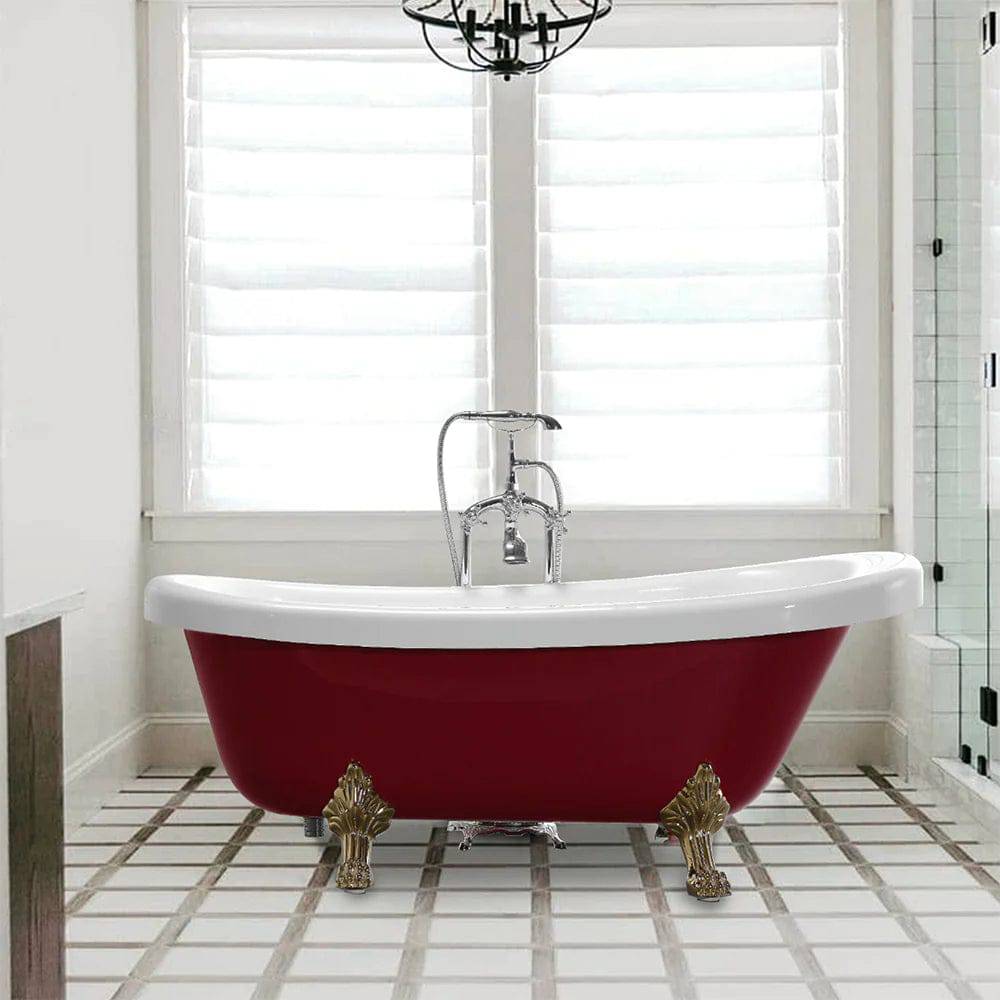 66.9x31.5 in. Freestanding Red Acrylic Bathtub