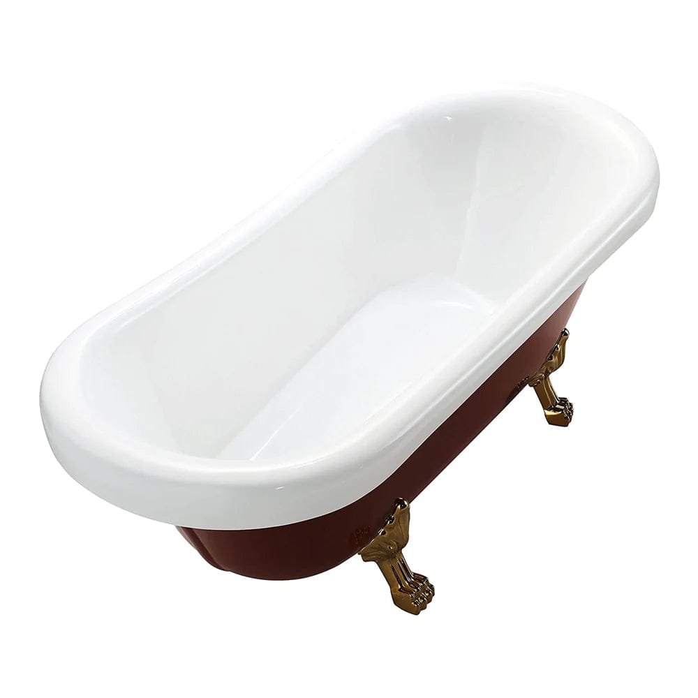 66.9x31.5 in. Freestanding Red Acrylic Bathtub