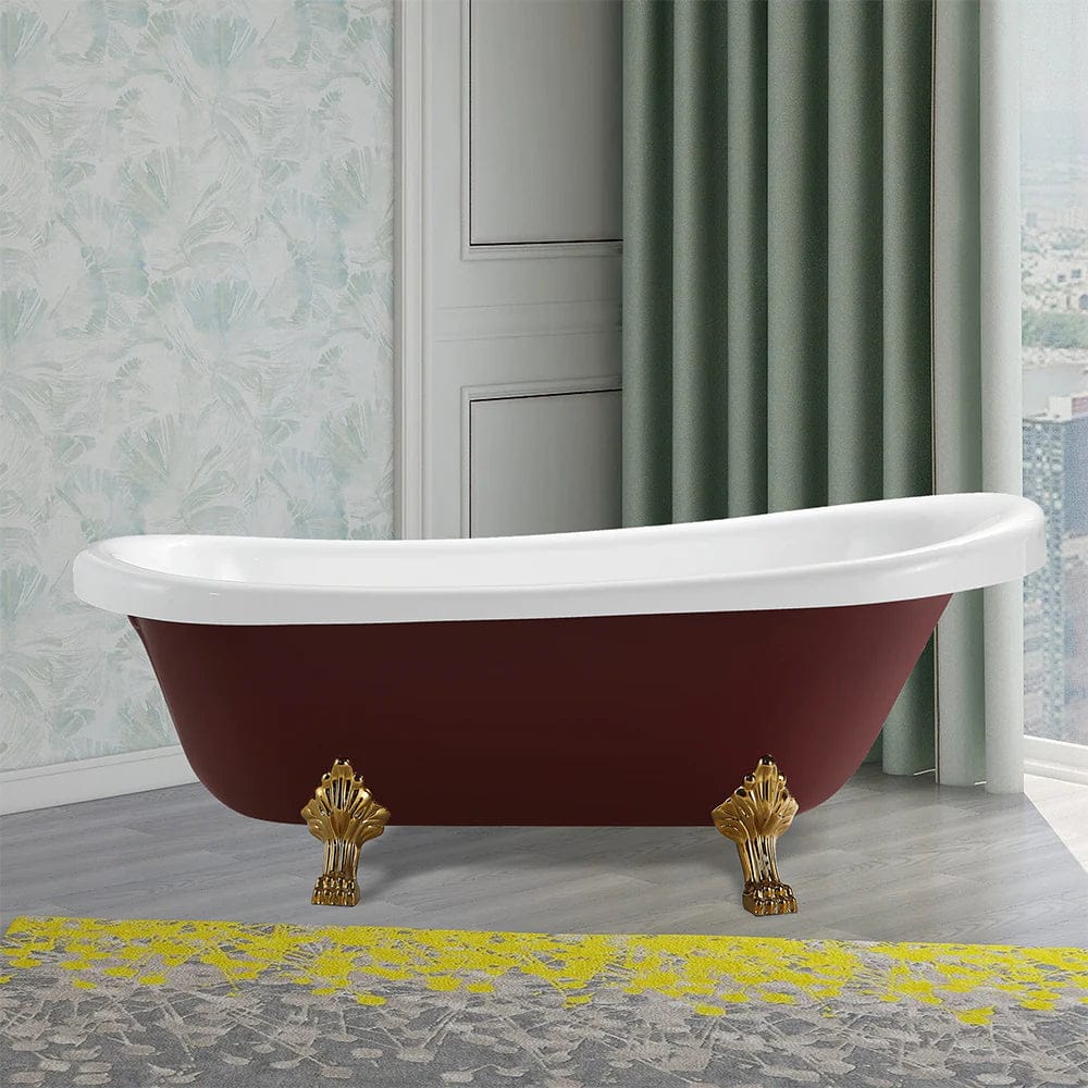 66.9x31.5 in. Freestanding Red Acrylic Bathtub