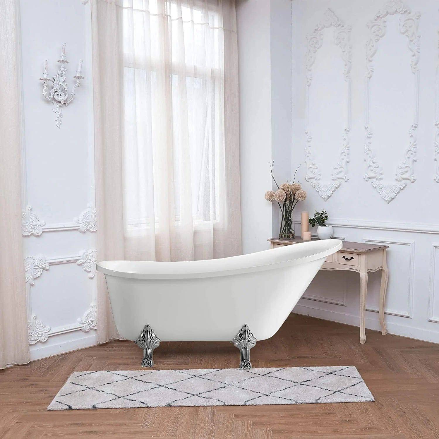68.9x29.9 in. Freestanding White Acrylic Bathtub