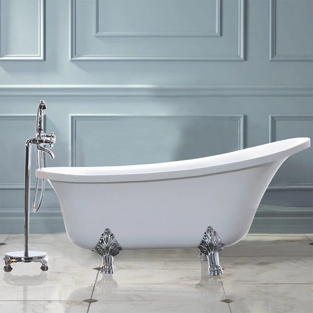 68.9x29.9 in. Freestanding White Acrylic Bathtub