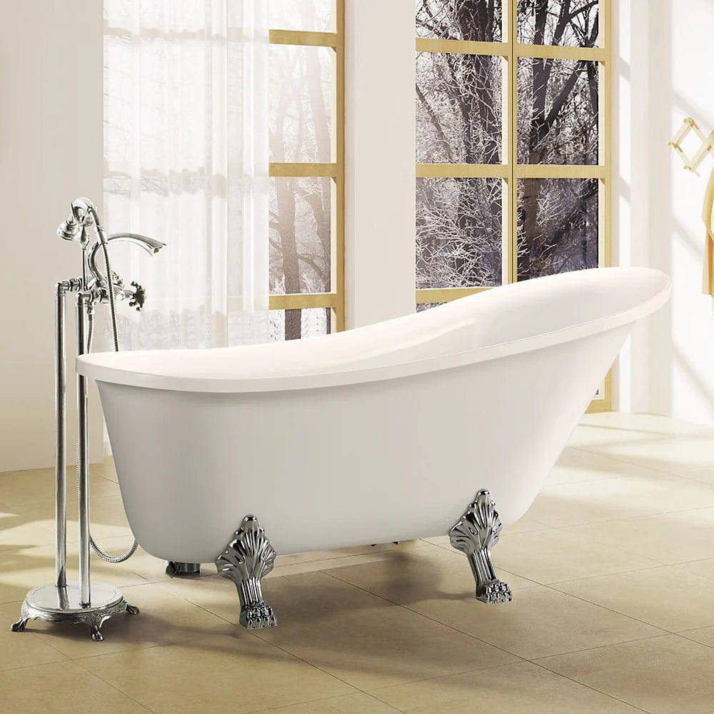 68.9x29.9 in. Freestanding White Acrylic Bathtub