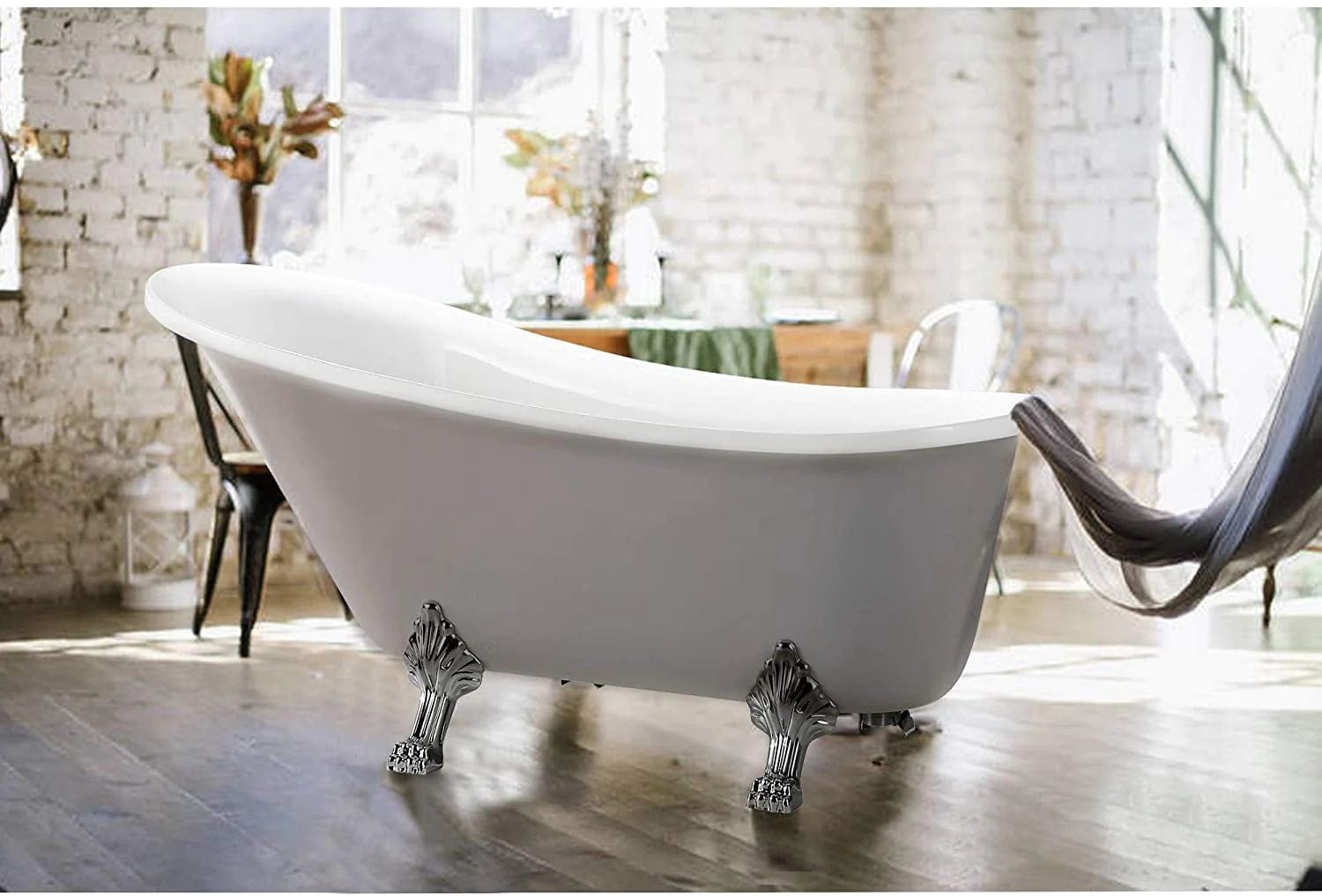 68.9x29.9 in. Freestanding White Acrylic Bathtub