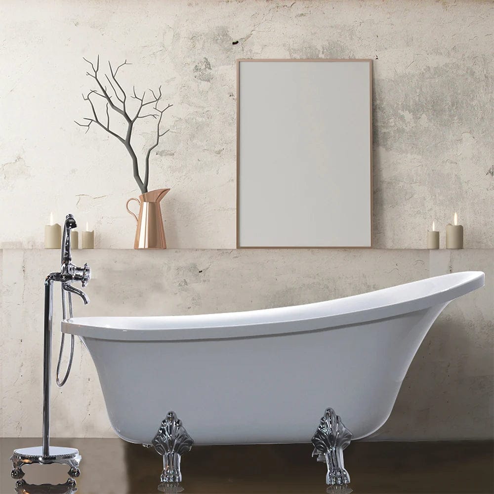 68.9x29.9 in. Freestanding White Acrylic Bathtub