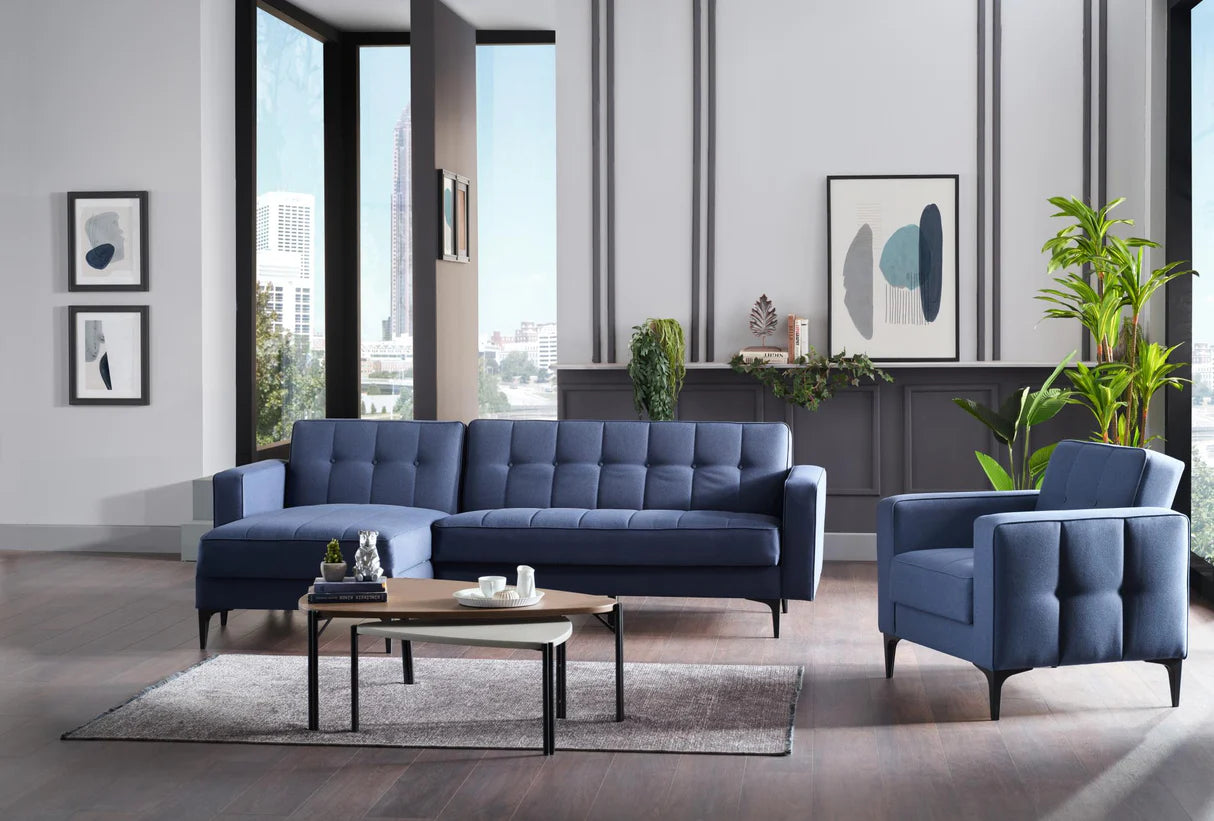 Parker Corver Navy 3-Pieces Sectional