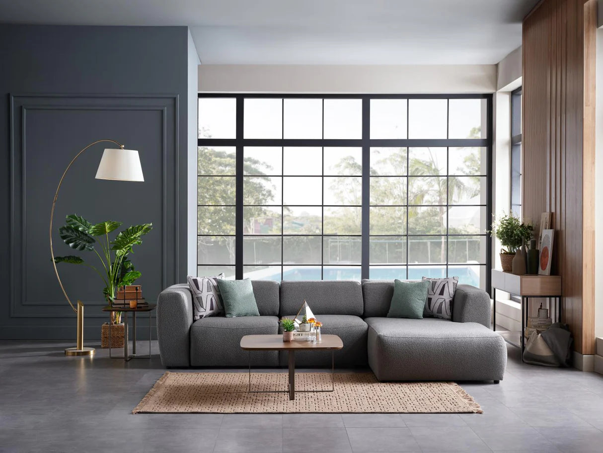 Picasso 5-Pieces Gray Oscar Sleeper Sectional
