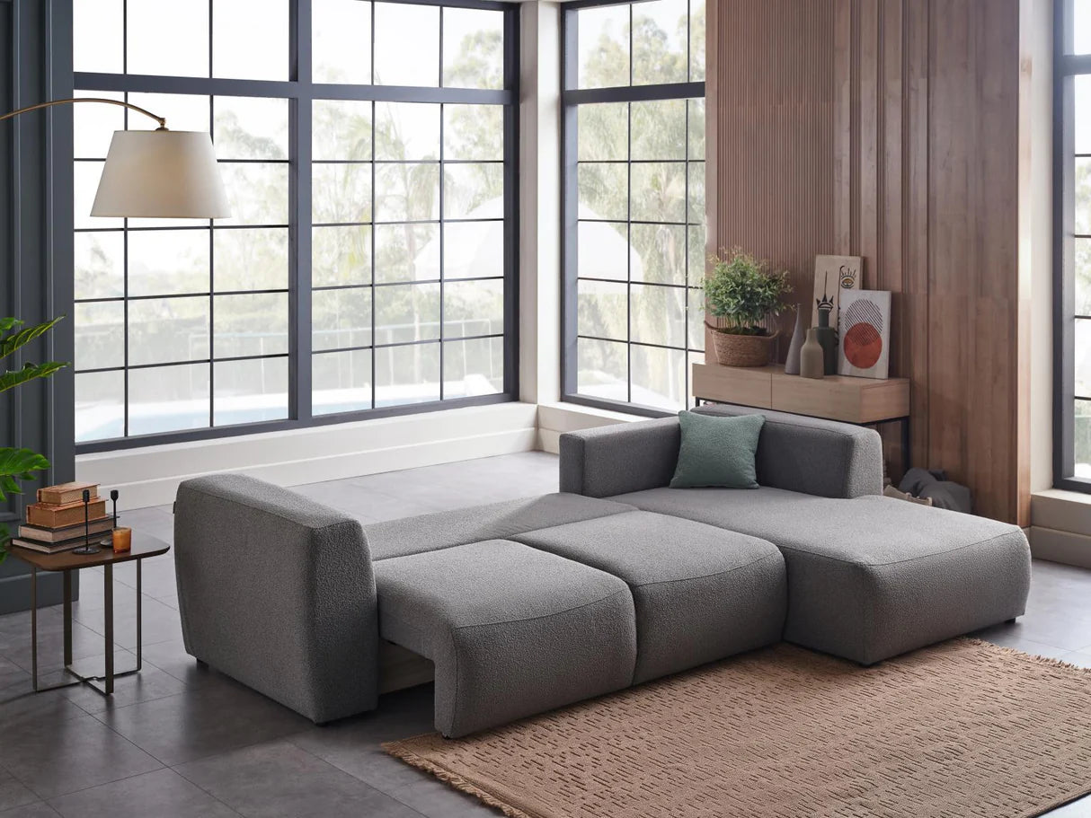 Picasso 5-Pieces Gray Oscar Sleeper Sectional