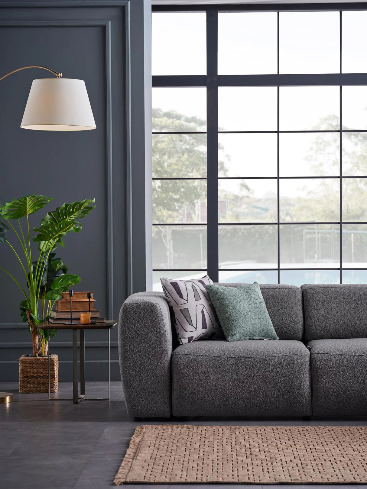 Picasso 5-Pieces Gray Oscar Sleeper Sectional