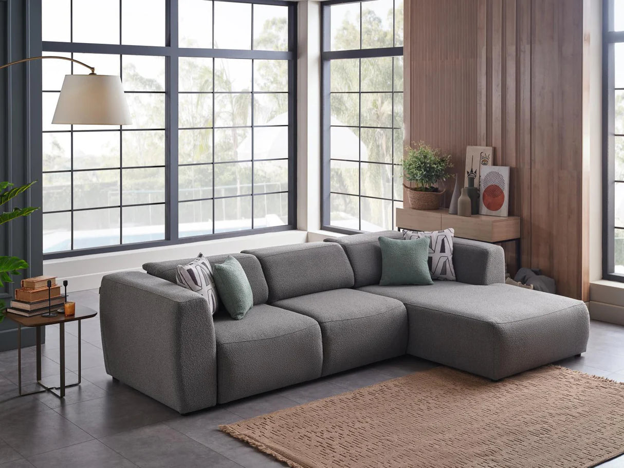 Picasso 5-Pieces Gray Oscar Sleeper Sectional
