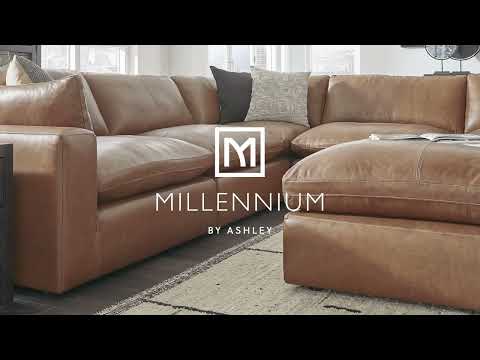 Emilia Caramel Sectional 5-Pieces with Ottoman