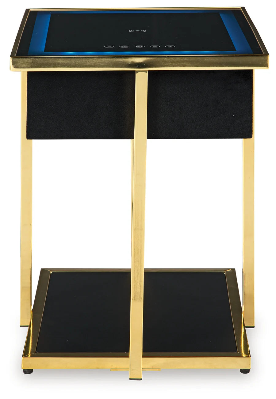 Rexwell Black Accent Table with Speaker