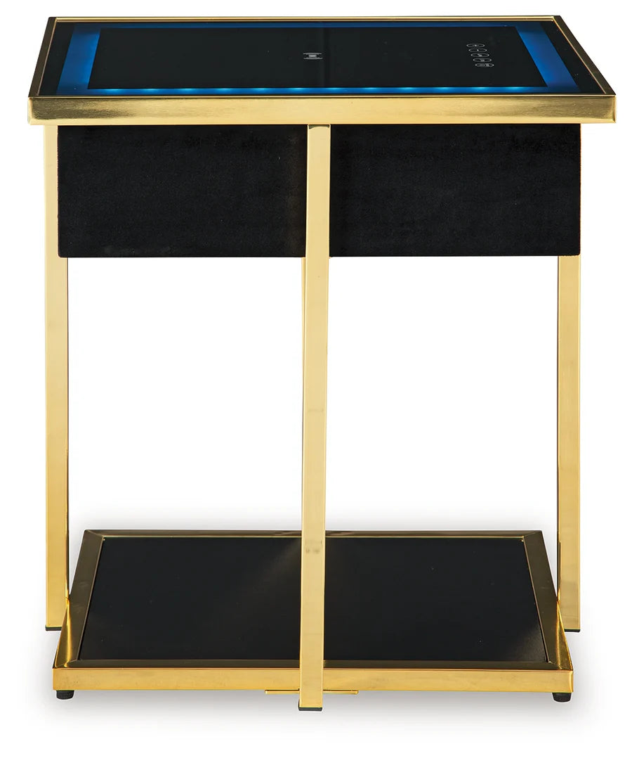 Rexwell Black Accent Table with Speaker