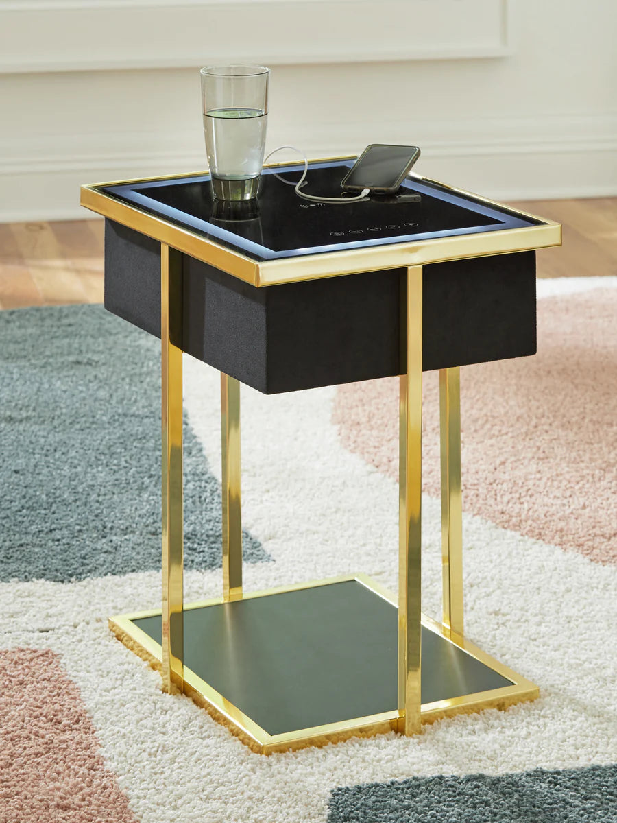 Rexwell Black Accent Table with Speaker