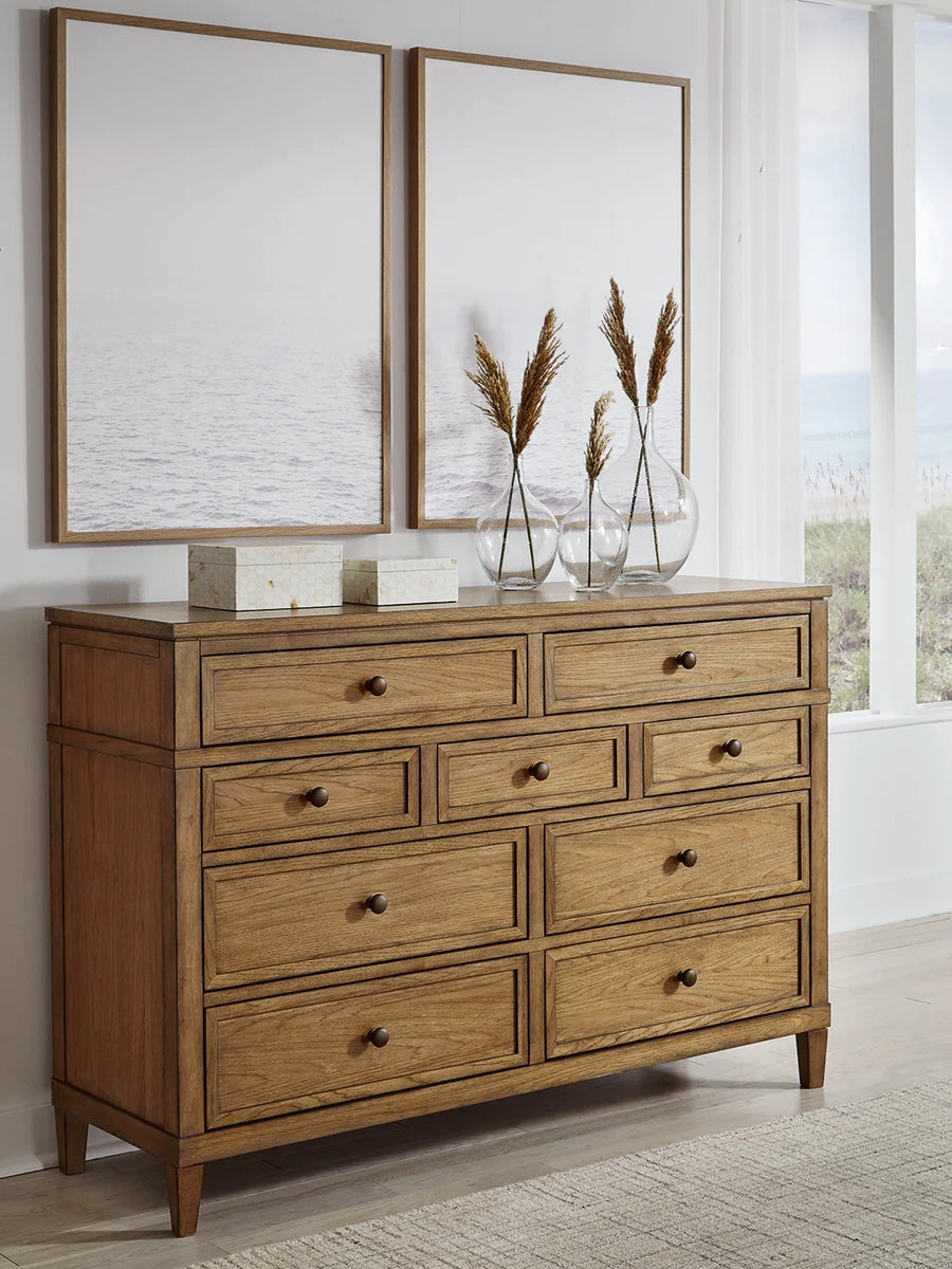 Sharlance Light Brown Upholstered Panel Bedroom Set