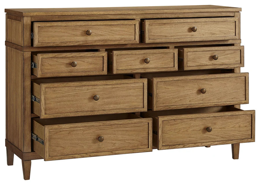 Sharlance Light Brown Upholstered Panel Bedroom Set