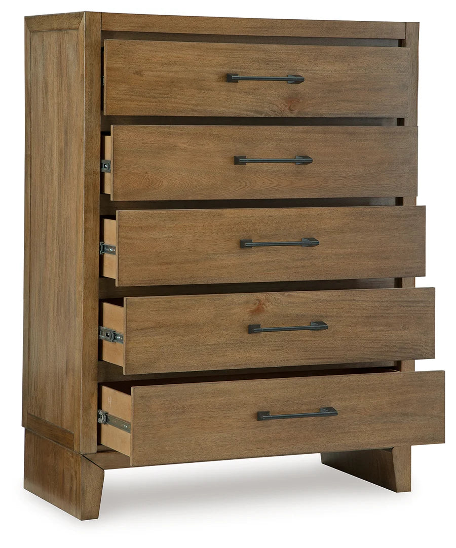 Sherbana Light Brown Platform Bedroom Set