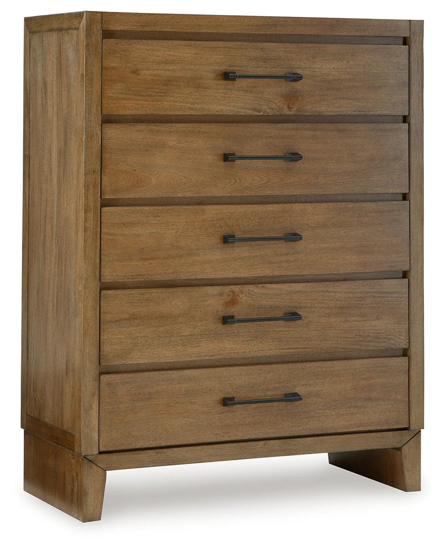 Sherbana Light Brown Platform Bedroom Set