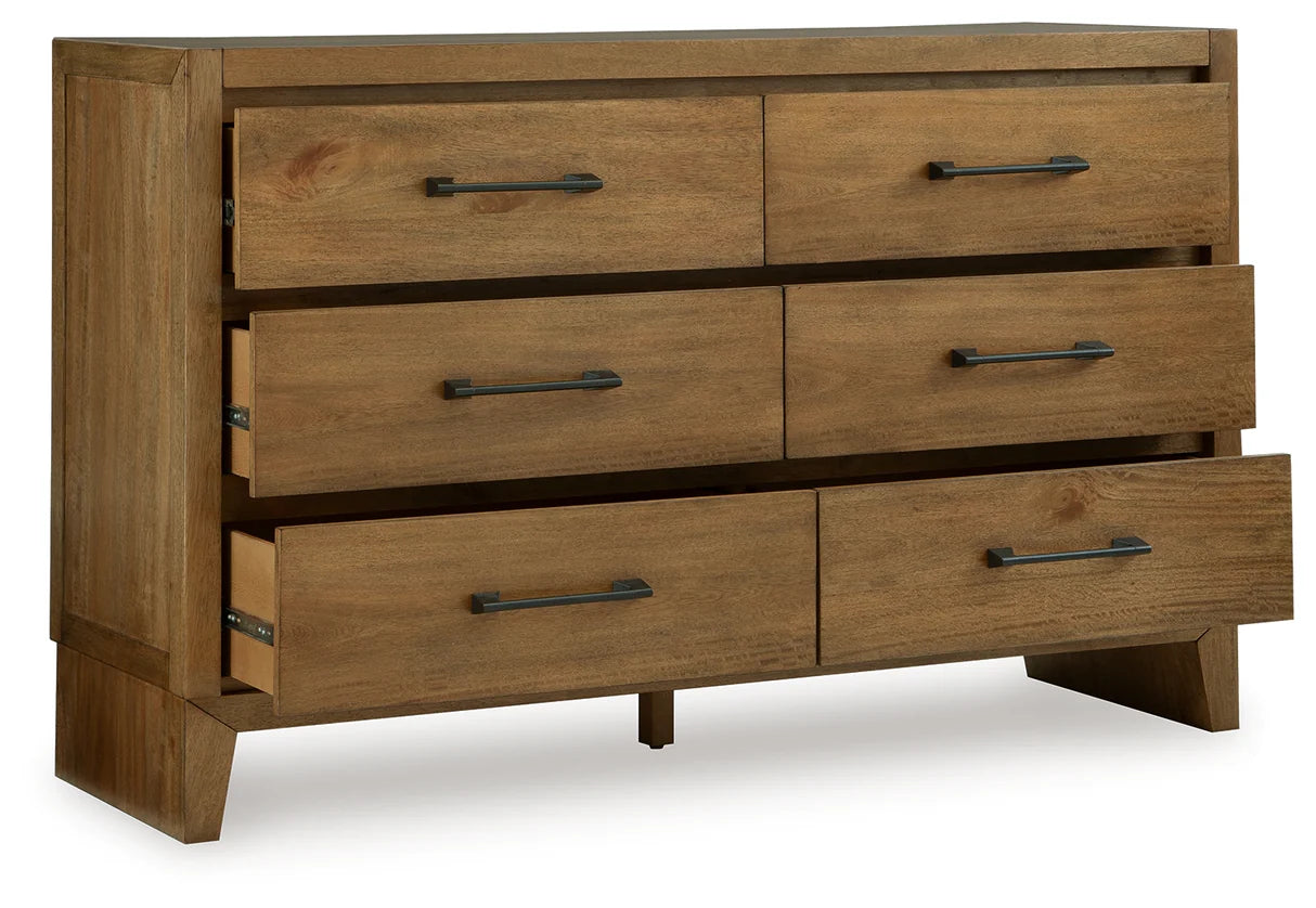 Sherbana Light Brown Platform Bedroom Set