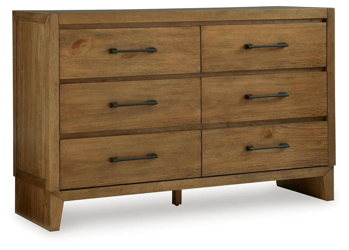 Sherbana Light Brown Platform Bedroom Set