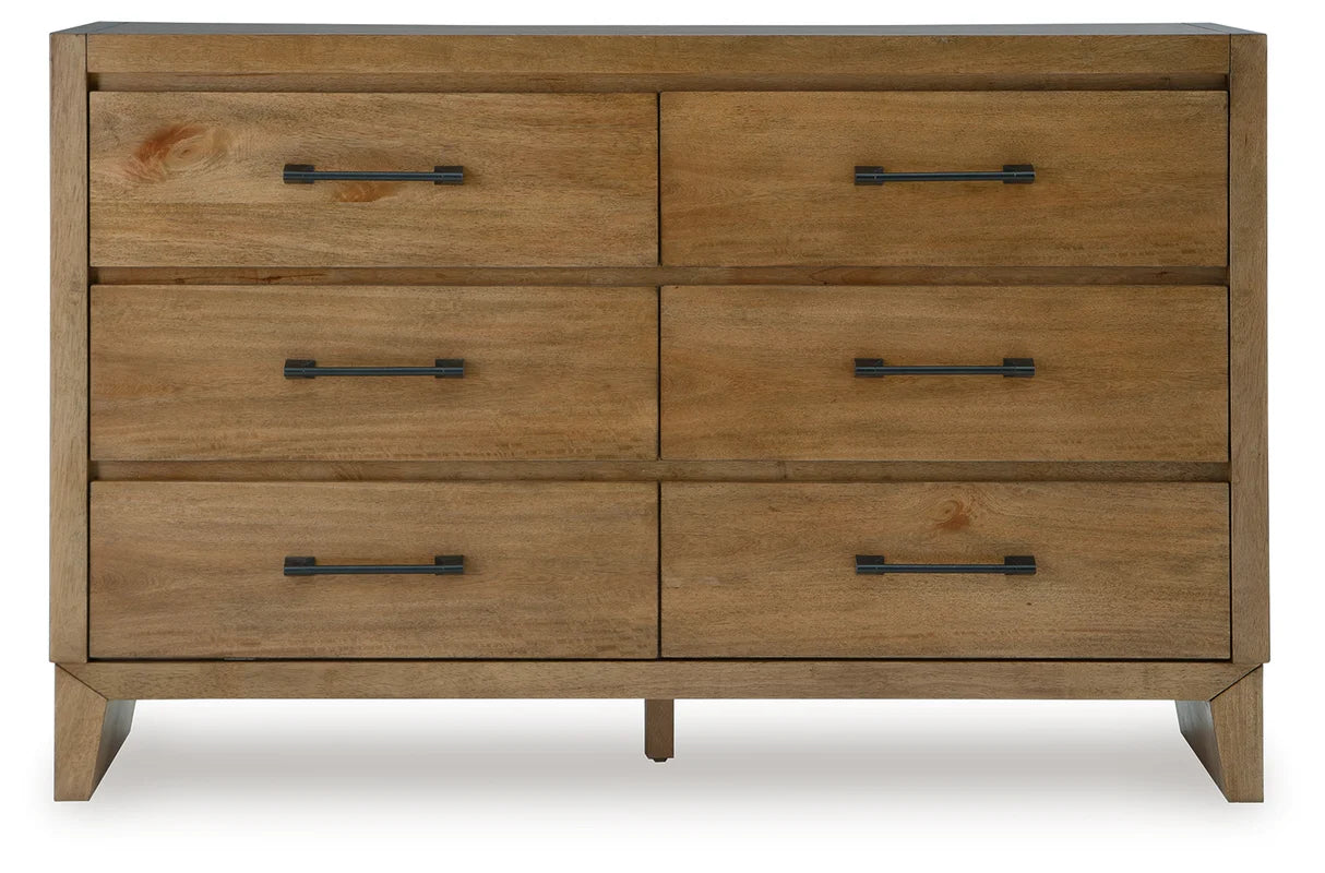 Sherbana Light Brown Platform Bedroom Set