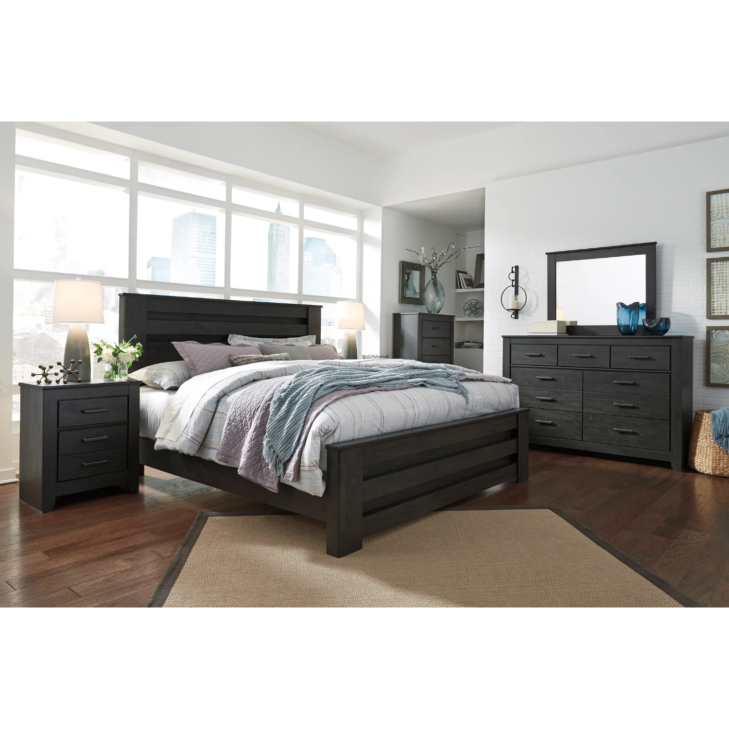 Brinxton Charcoal Panel Bedroom Set