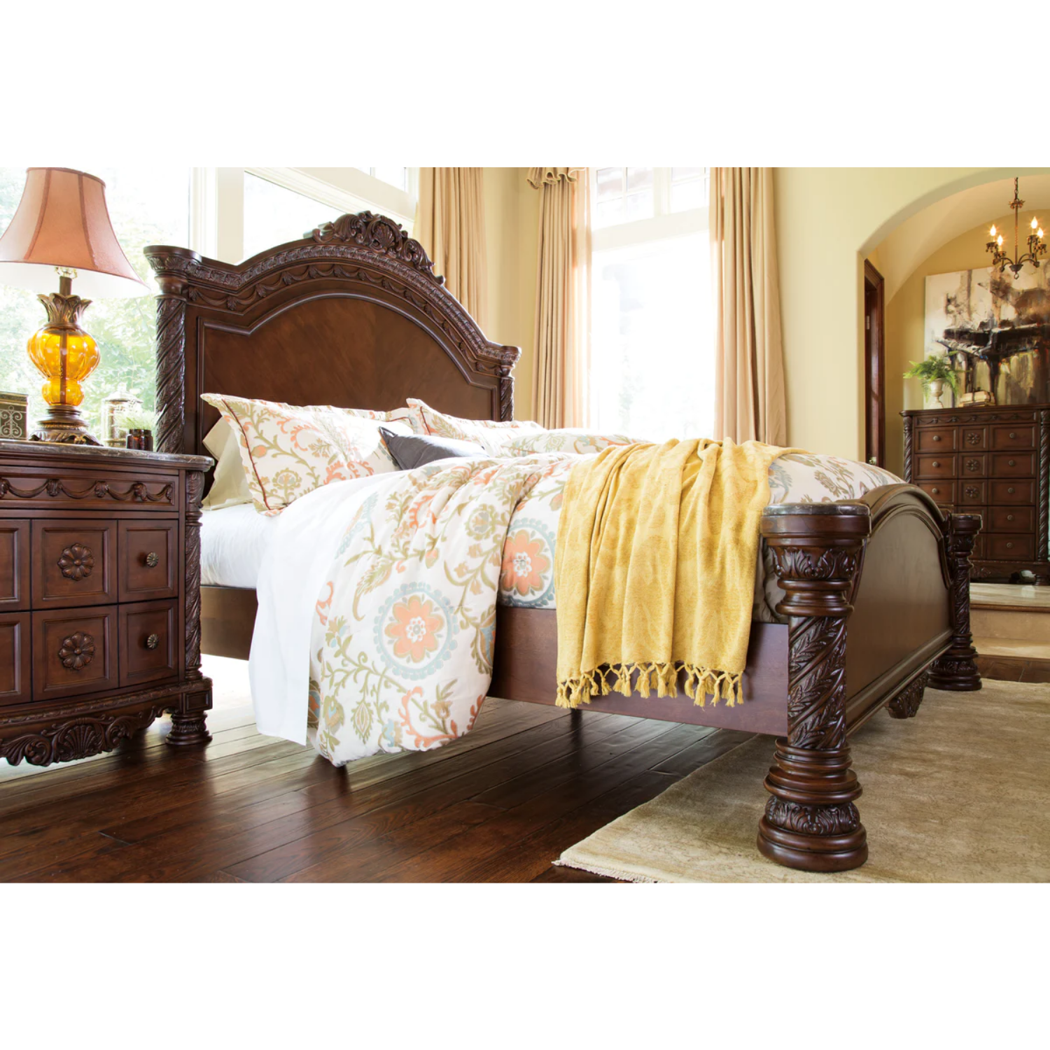 North Shore Dark Brown Panel Bedroom Set