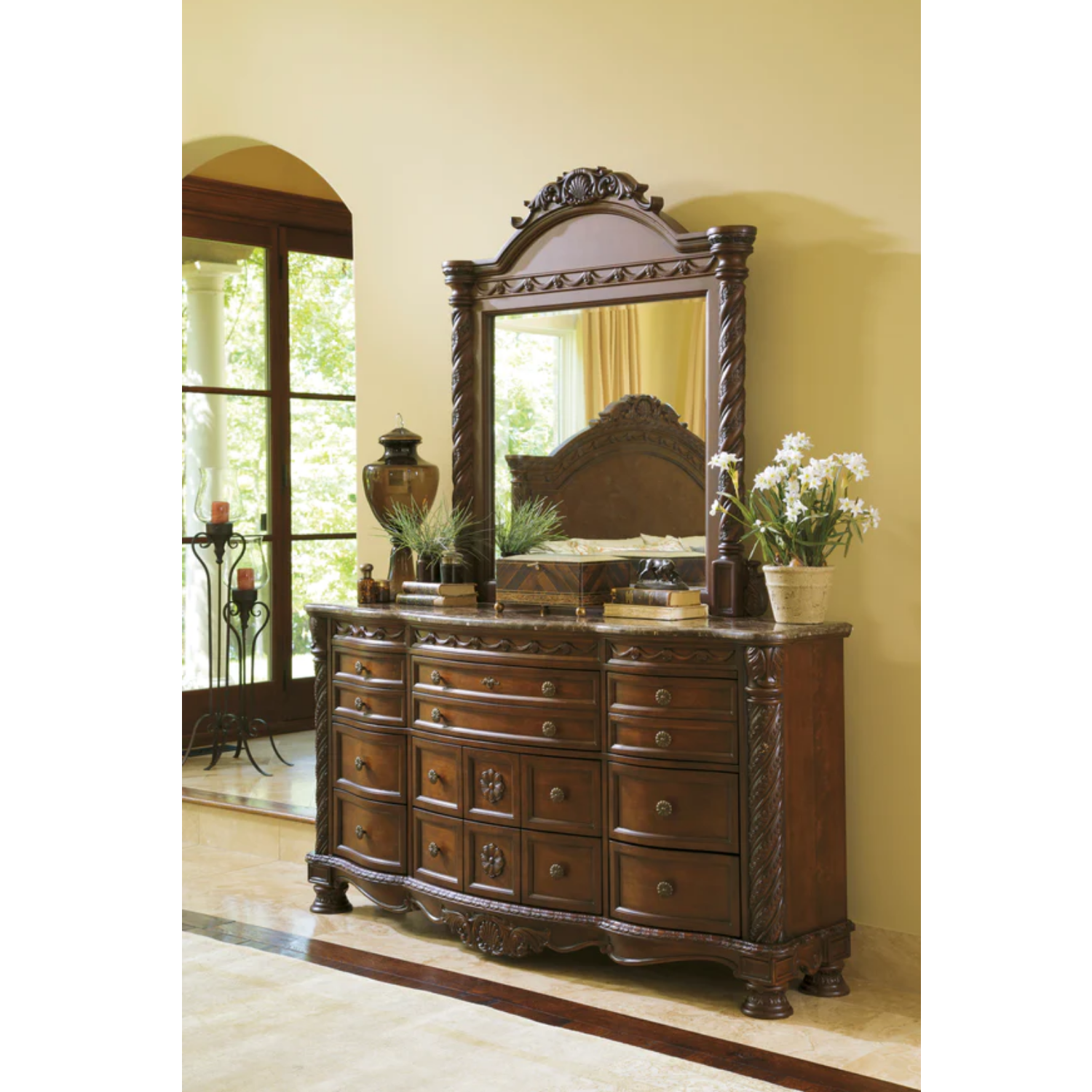 North Shore Dark Brown Panel Bedroom Set
