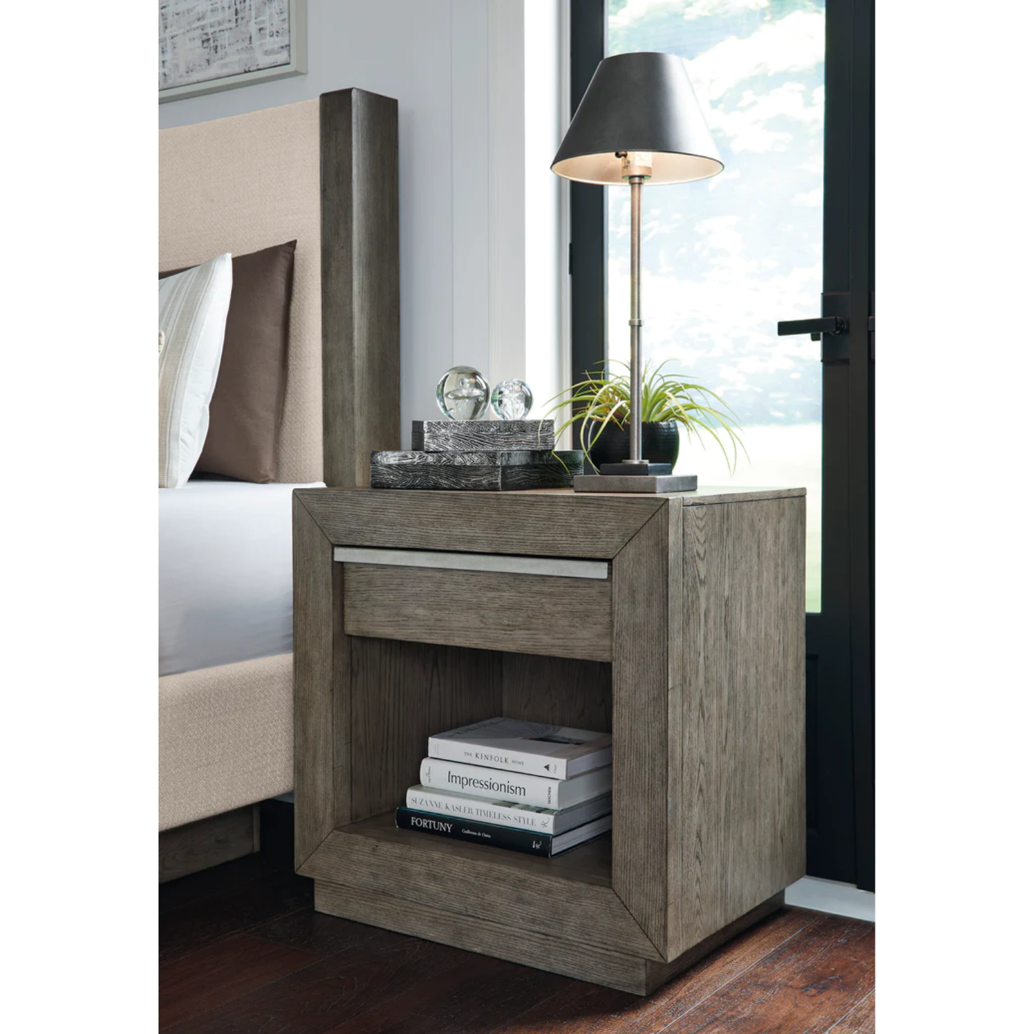 Anibecca Weathered Gray Bookcase Panel Bedroom Set
