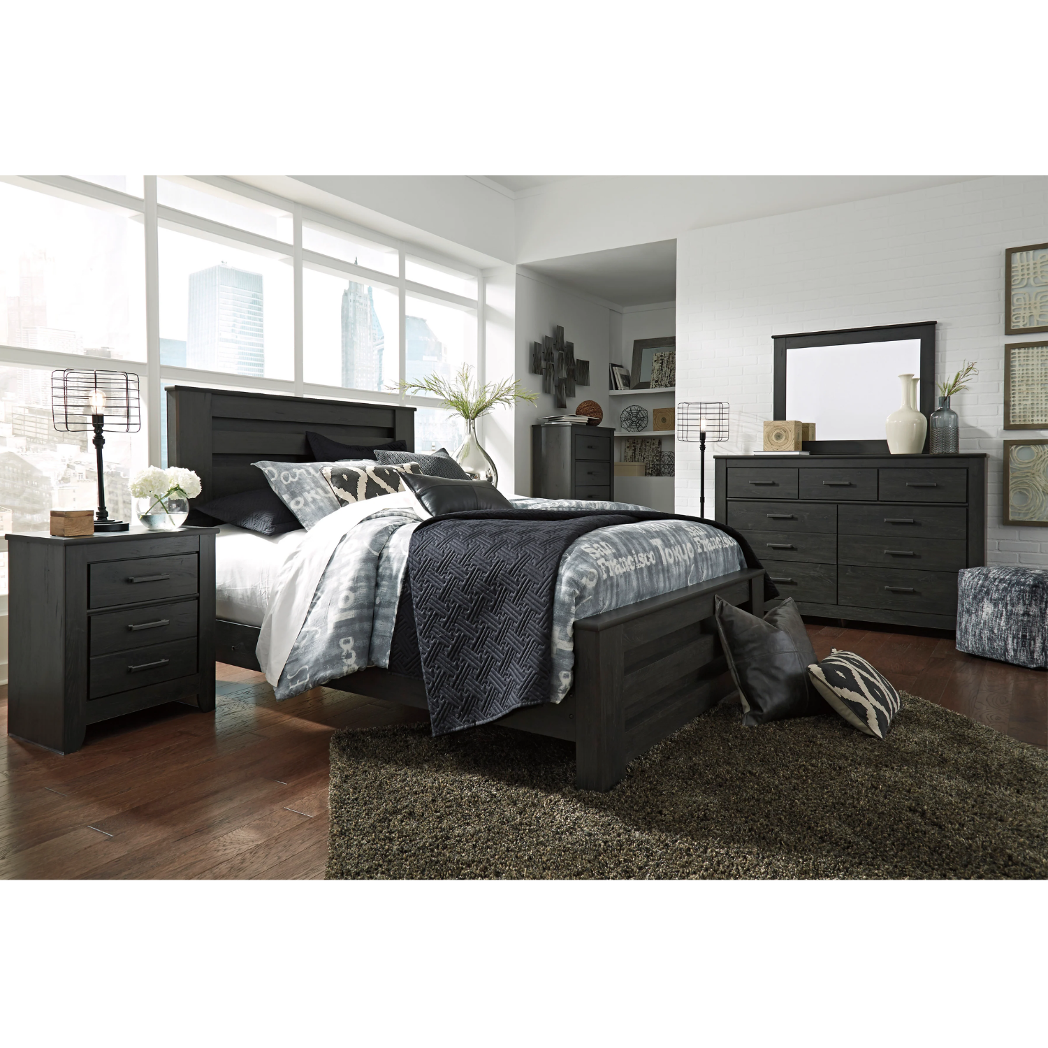 Brinxton Charcoal Panel Bedroom Set