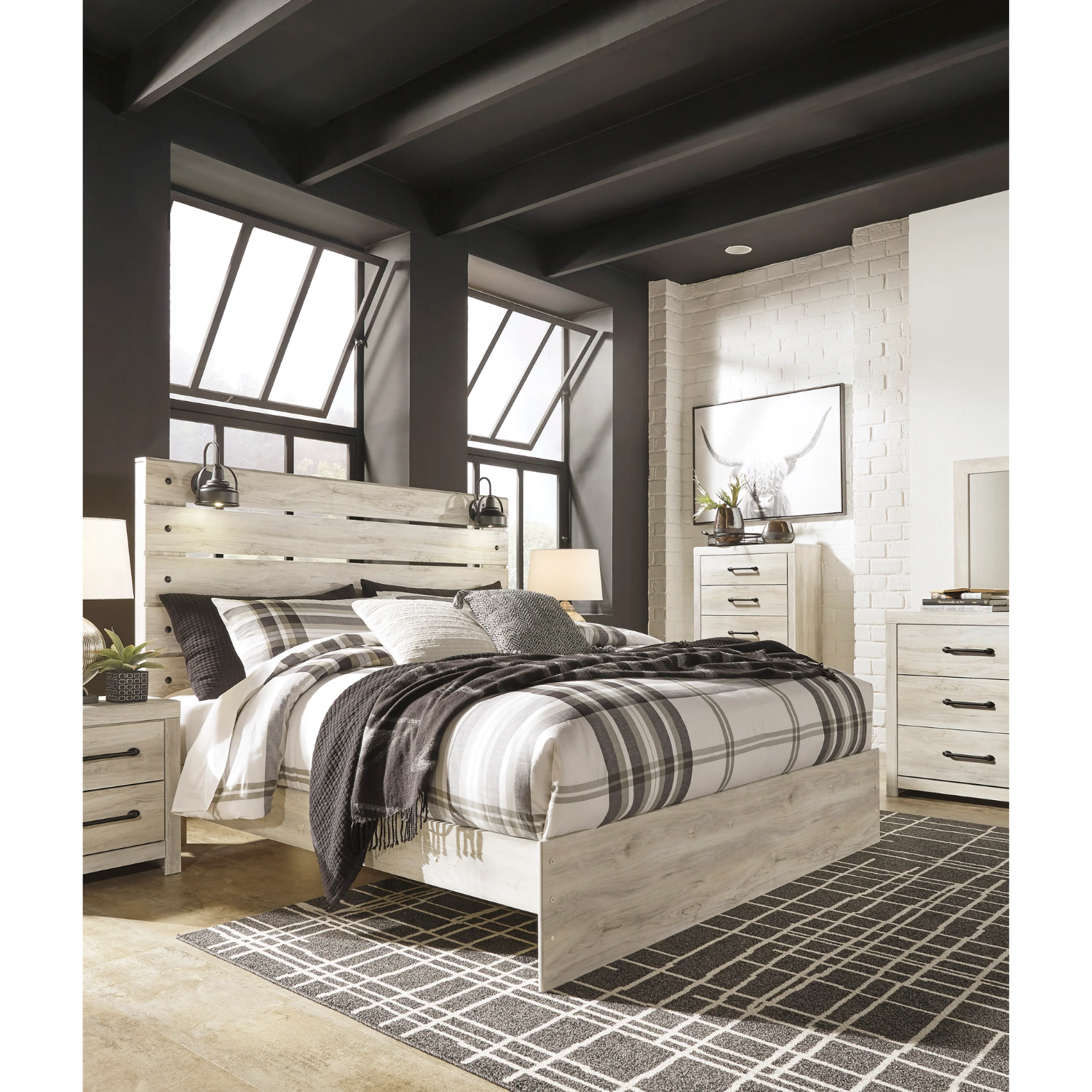 Cambeck Whitewash Panel Bedroom Set