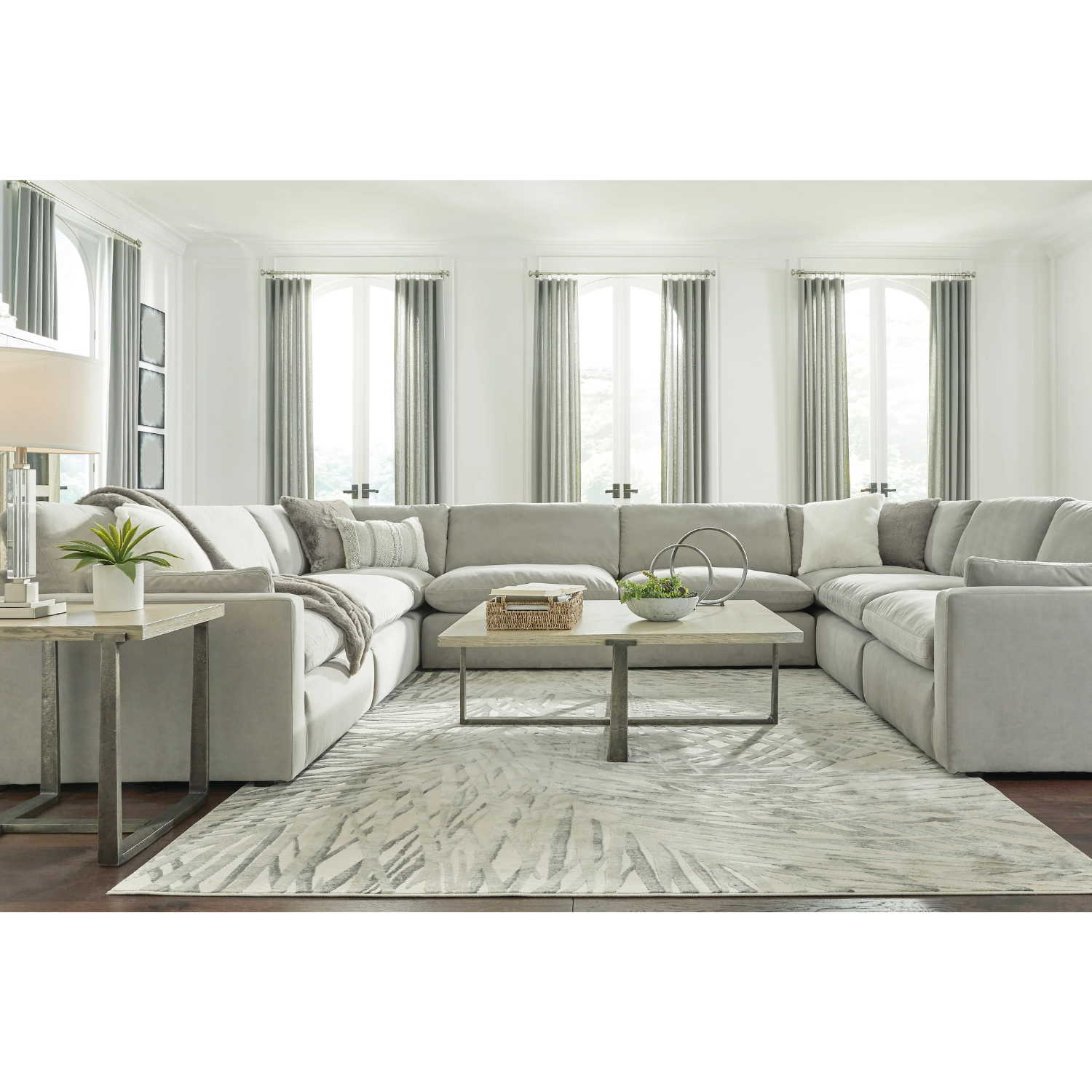 Sophie Gray 8-Piece Sectional & Ottoman