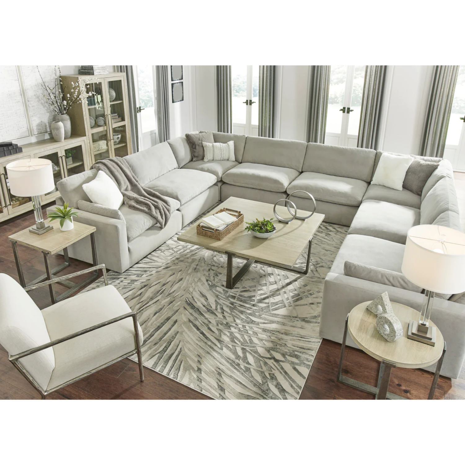 Sophie Gray 8-Piece Sectional & Ottoman