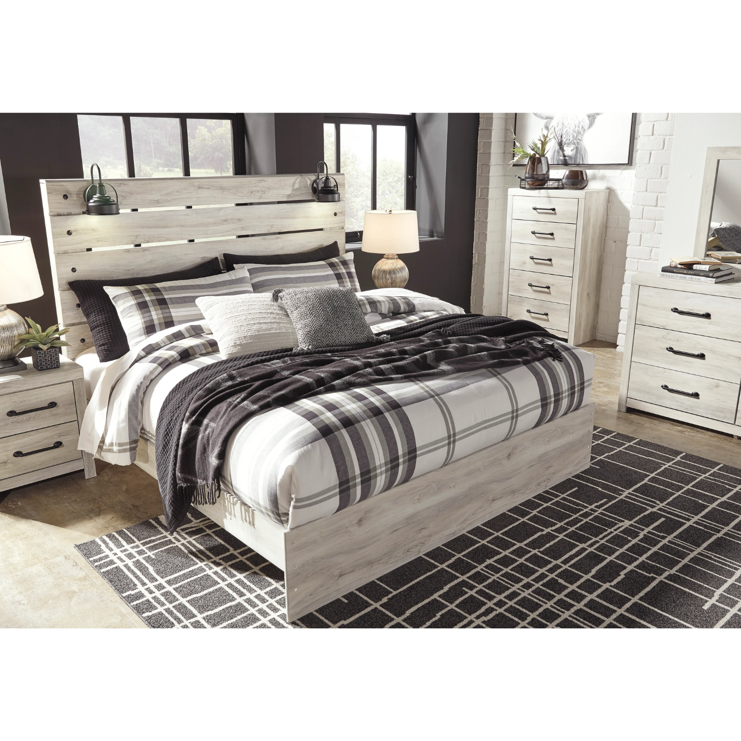 Cambeck Whitewash Panel Bedroom Set