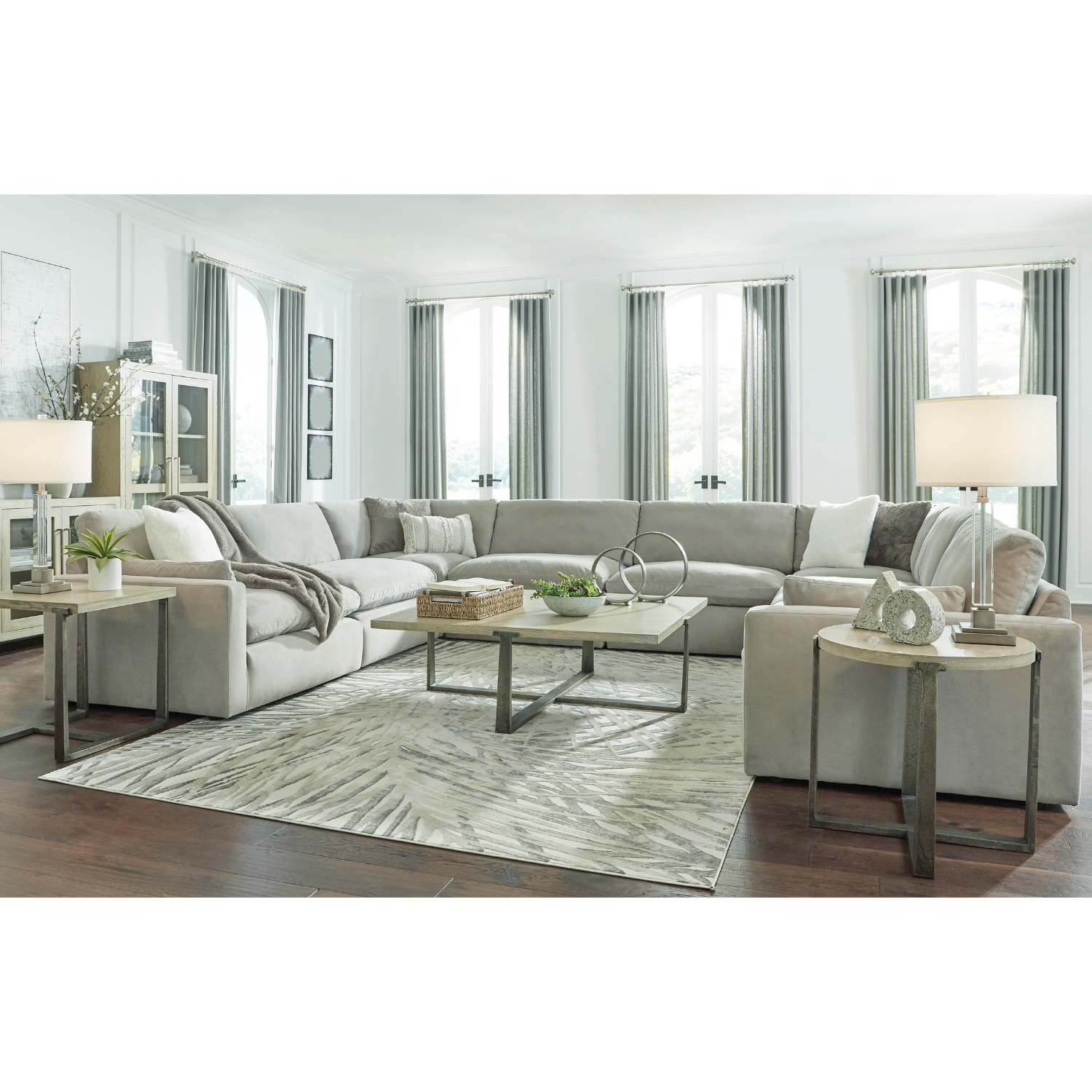Sophie Gray 8-Piece Sectional & Ottoman