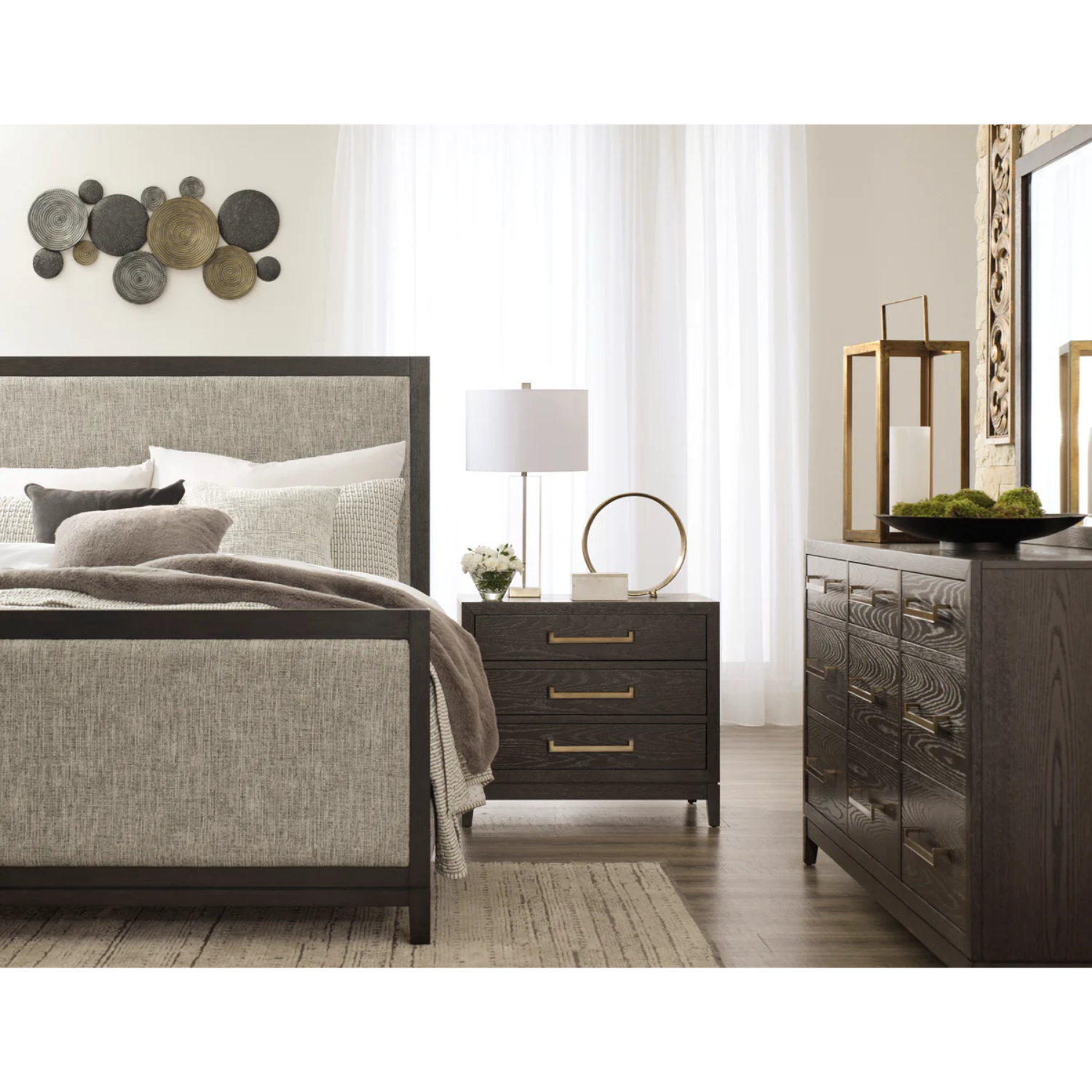 Burkhaus Brown Upholstered Panel Bedroom Set