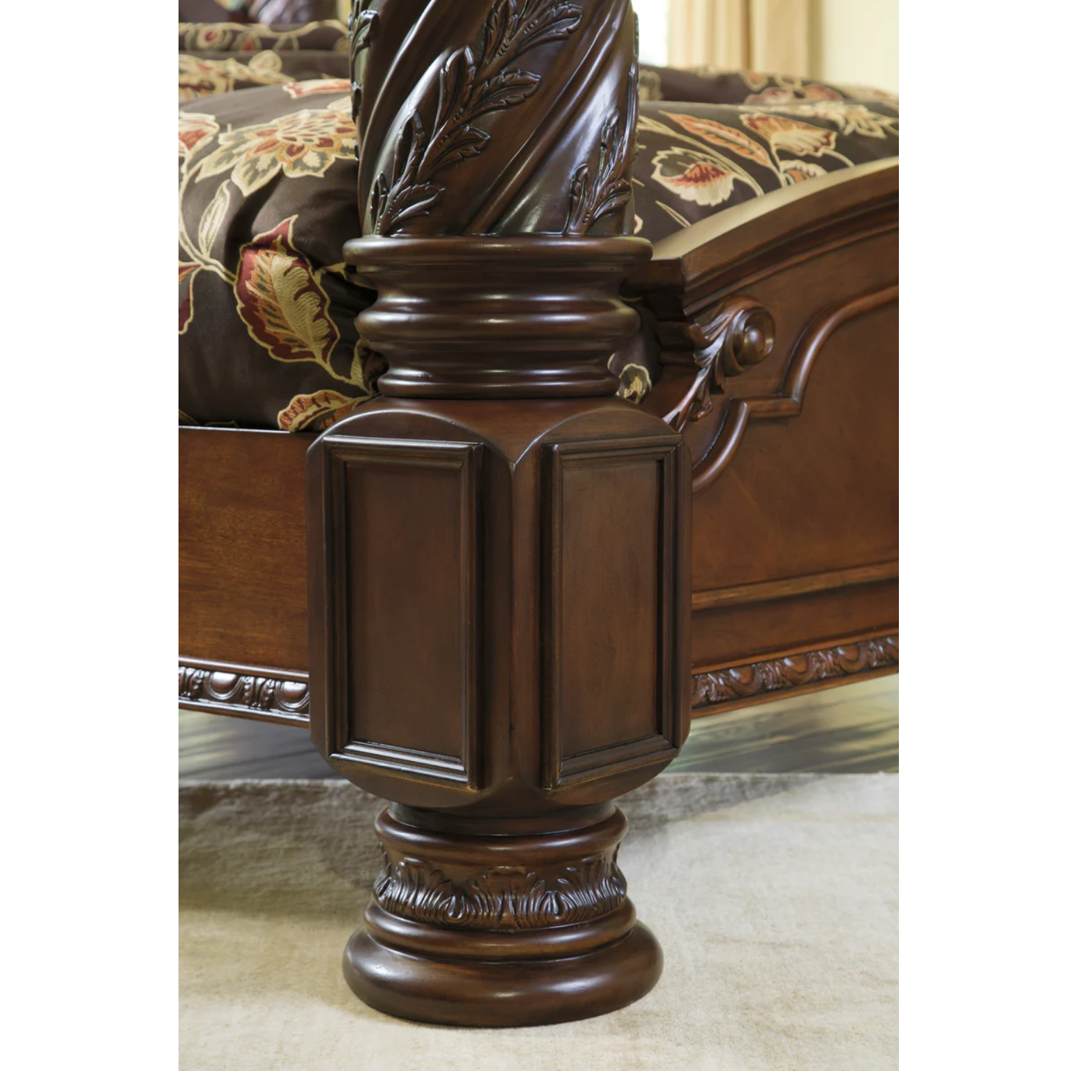 North Shore Dark Brown Canopy Bedroom Set