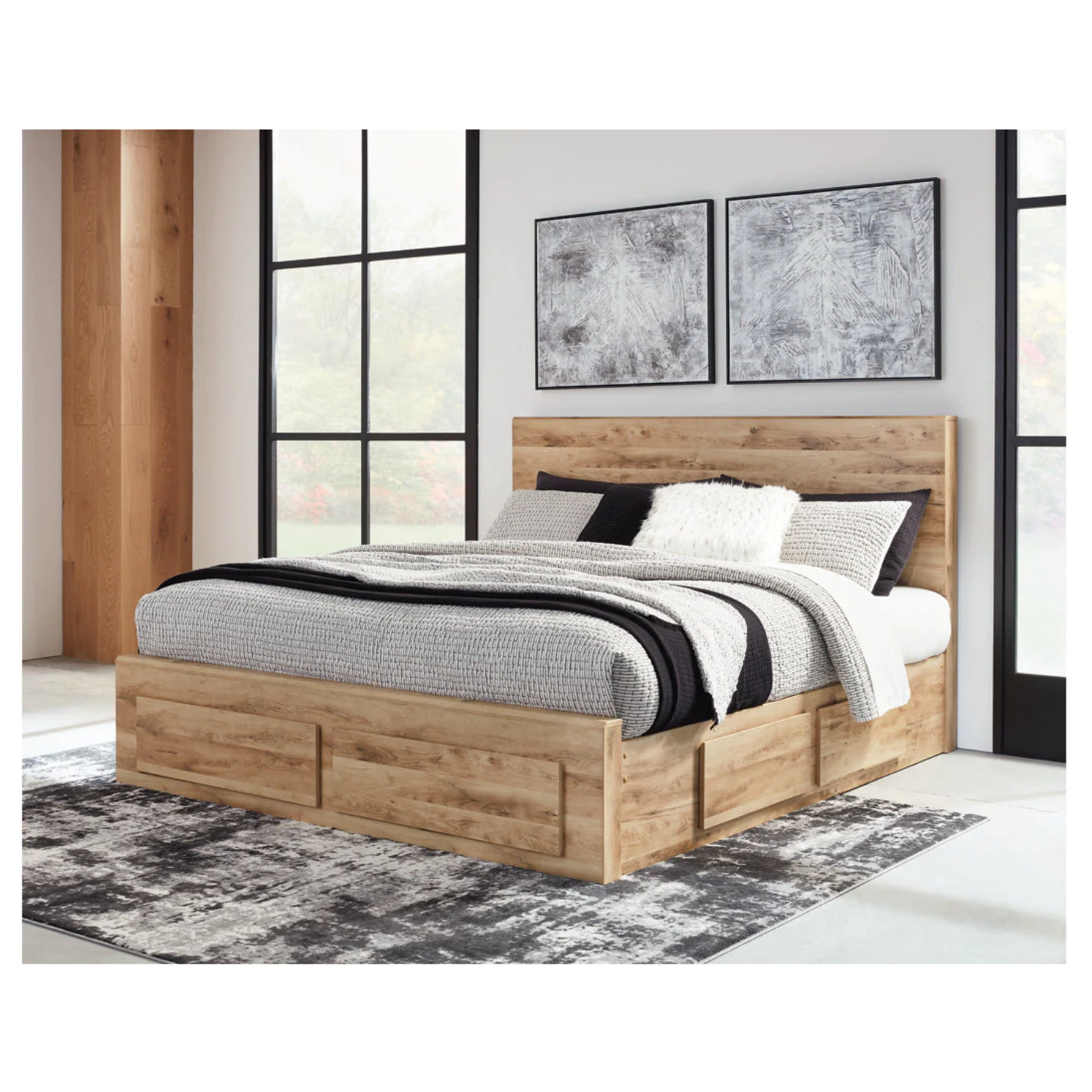 Hyanna Queen Panel Storage Bed with 6 Storage Drawers