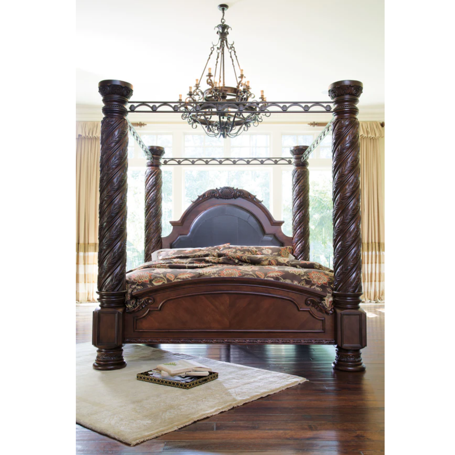North Shore Dark Brown Canopy Bedroom Set