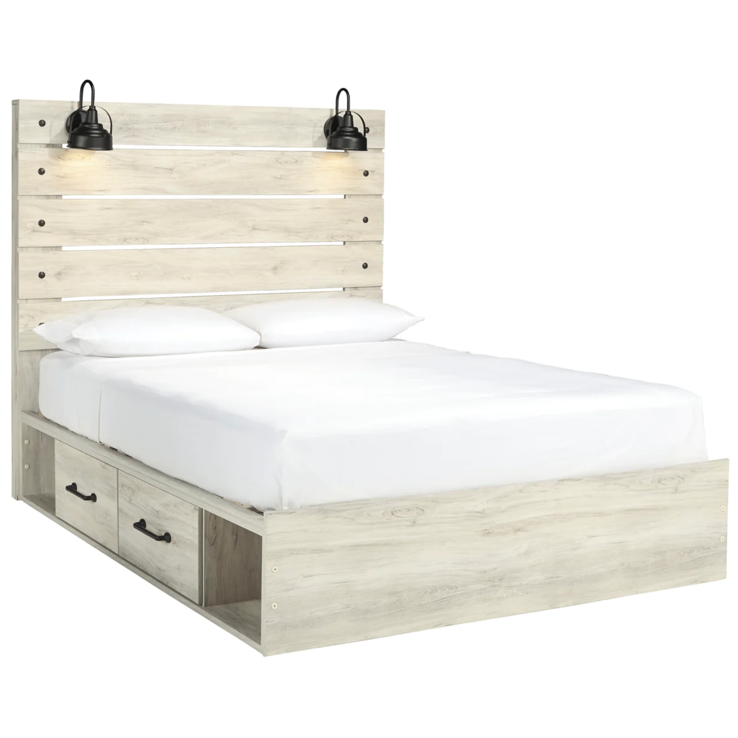 Cambeck Whitewash Side Storage Platform Bedroom Set