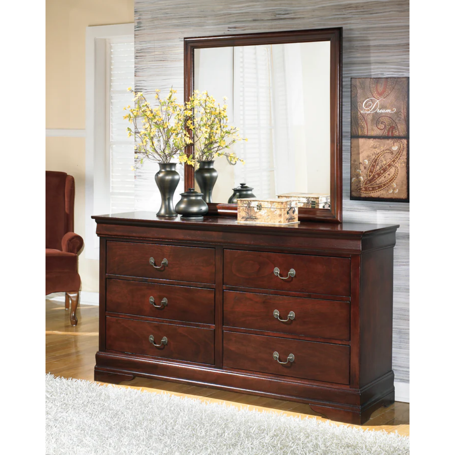 Alisdair Dark Brown Sleigh Bedroom Set