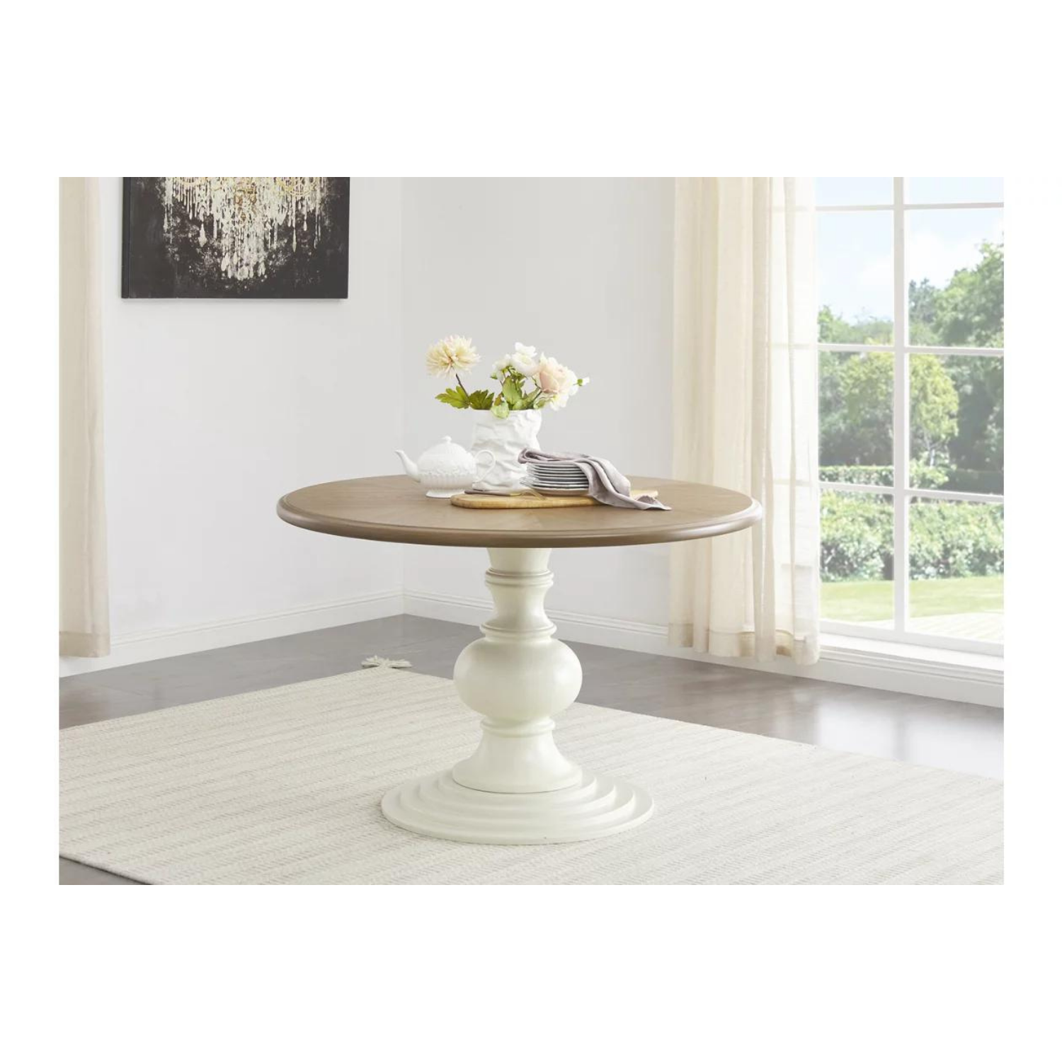 Shatayne Dining Table with Turned Pedestal Base