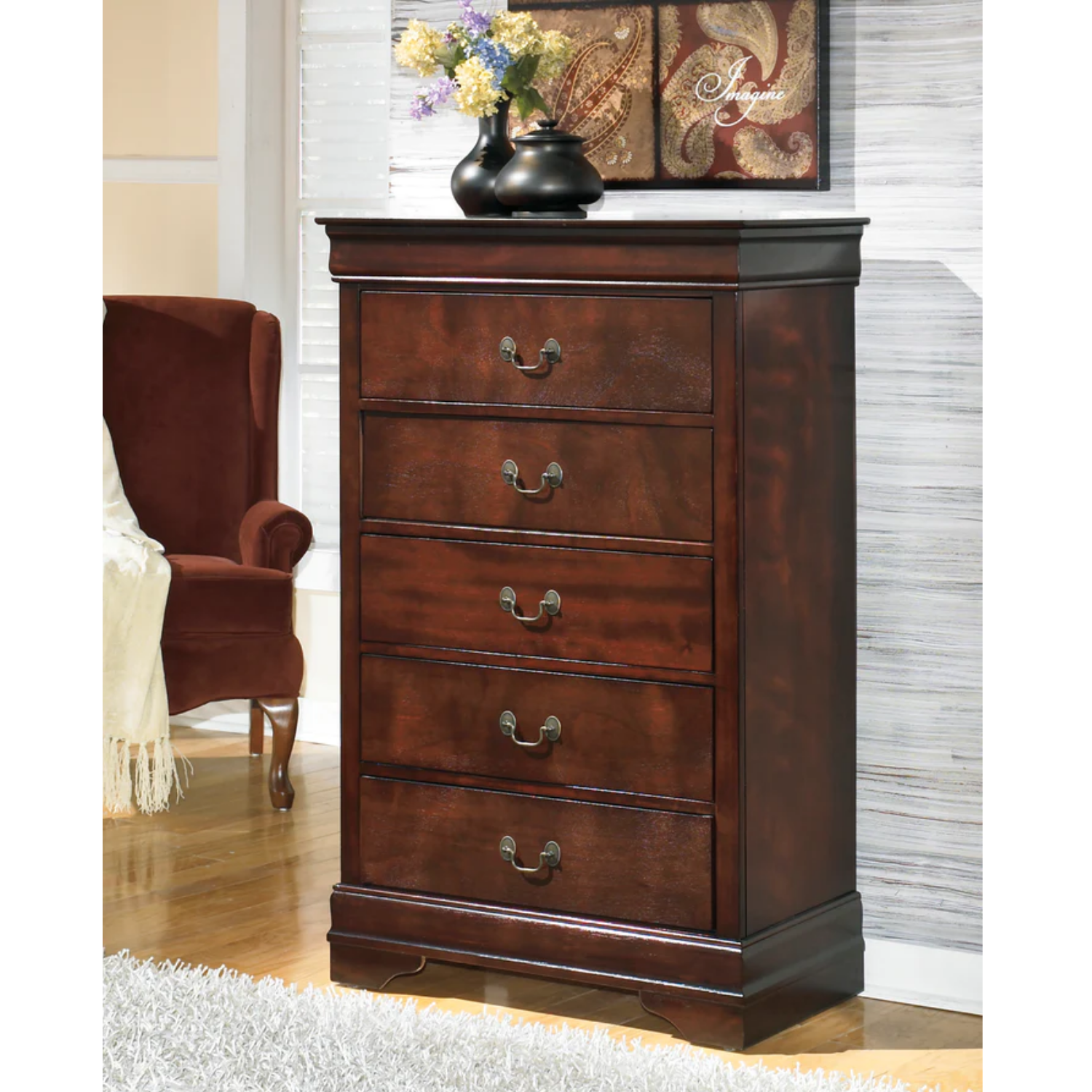 Alisdair Dark Brown Sleigh Bedroom Set