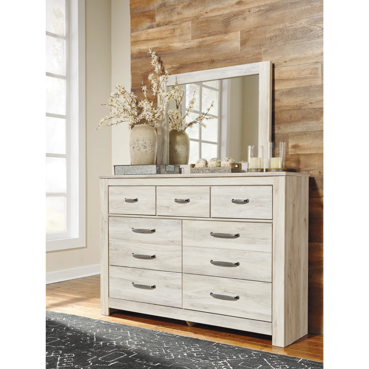 Bellaby Whitewash Footboard Storage Platform Bedroom Set