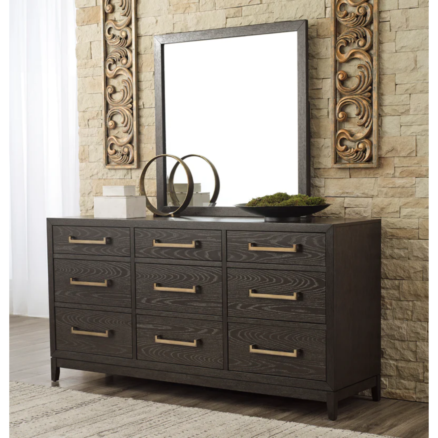 Burkhaus Brown Upholstered Panel Bedroom Set